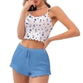 thumbnail image 5 of BaoFuBaoMei Womens Pajama Sets 2 Piece Plus Size Crew Neck Cami and Shorts Sleepwear Floral Print Soft Comfy Lounge Set, 5 of 8