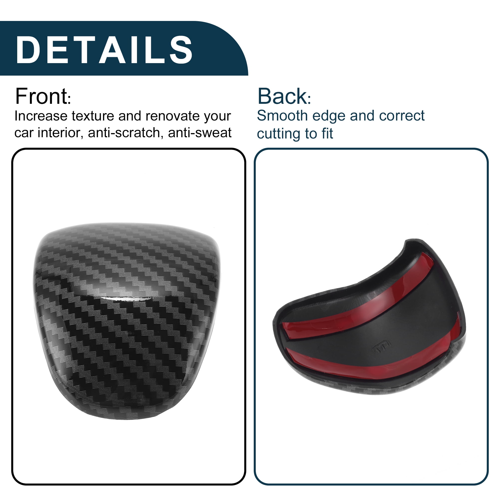 Unique Bargains ABS Gear Shift Knob Button Cover for Kia Forte Sorento Carens Seltos Black