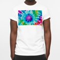 thumbnail image 3 of tie dye Classic White Cotton T-Shirt - 100% Cotton Tee Shirt for Men and Women - Casual Short Sleeve Top for Everyday Wear - Breathable and Comfortable Fabric, 3 of 5