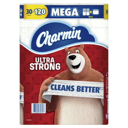 Charmin Ultra Strong Toilet Paper, 30 Mega Rolls (= 120 Regular (Best Cheap Toilet Paper)