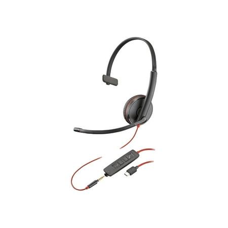 Poly Blackwire 3215 Monaural Headset +USB-C/A Adapter TAA