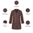 thumbnail image 3 of Panda Uniform Medical Lab Wear for Women, Doctor Coat, XL, Chocolate, 3 of 8