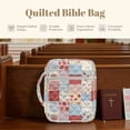 thumbnail image 6 of chaqlin Lightweight Portable Bible Cover, Strawberry Patchwork Quilted Case with Inner Pockets to Carry Scripture Books, Pens, Convenient Christian Accessories for Weekend, Outdoor, 6 of 7