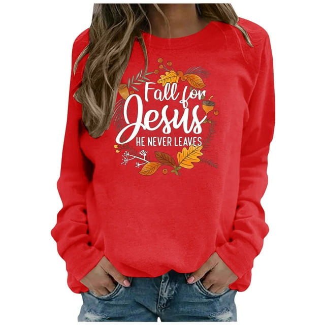 Fashion Women Round Neck Long Sleeve T-Shirt Printing Sweatshirt Blouse Tops