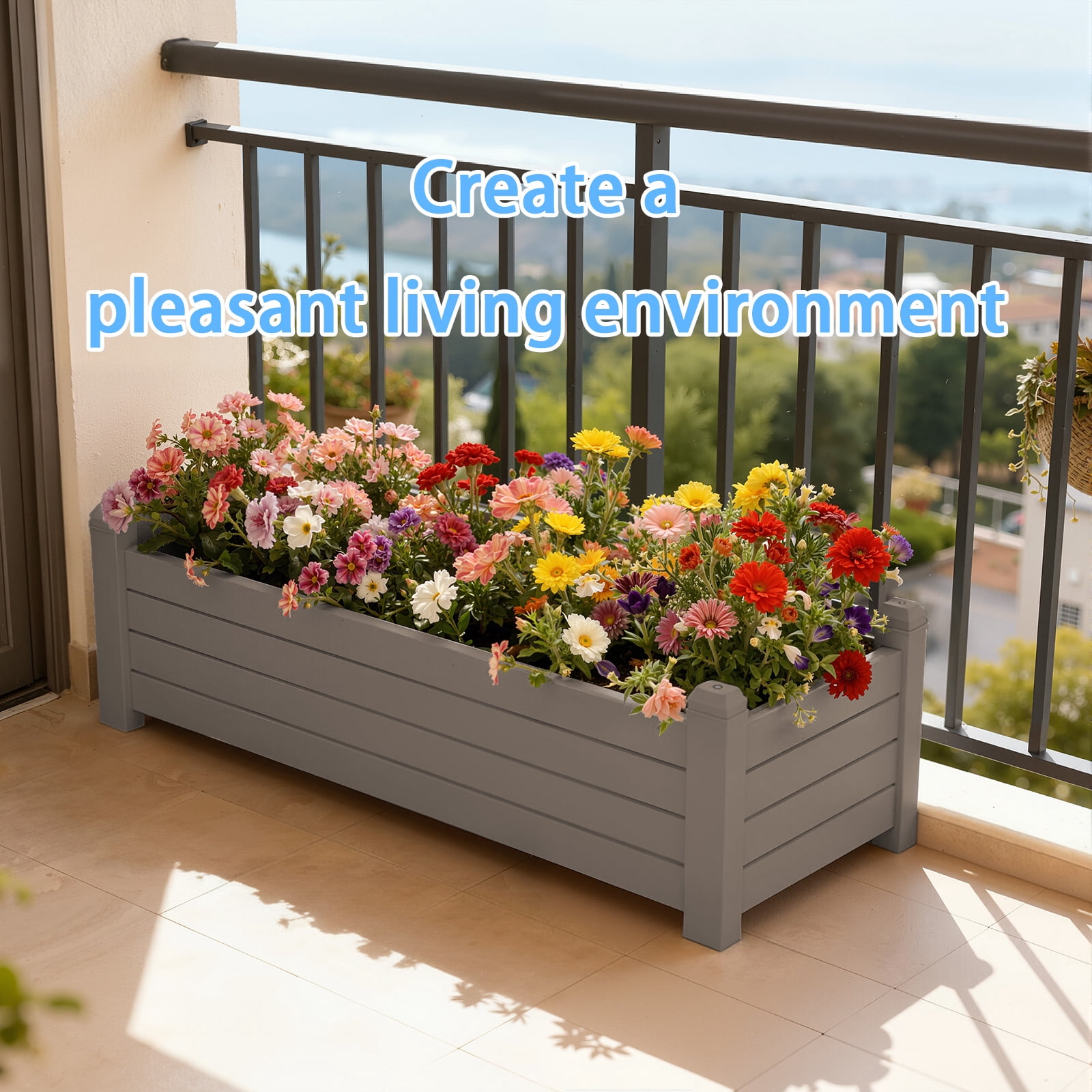 MINDYES Raised Garden Bed , Planter Raised Garden Boxes Outdoor, Raised Garden Beds for Vegetables 43.31*17.72*12.6 inch