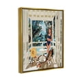 thumbnail image 2 of Stupell Industries Woman Coastal Beach Canopy Summer Ocean Scene Graphic Art Metallic Gold Floating Framed Canvas Print Wall Art, Design by Amelia Noyes, 2 of 5