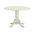 thumbnail image 2 of 3Pc Dinette Set - Round Kitchen Table & 2 Linen Chairs - White Finish - Small Space Dining, 2 of 5