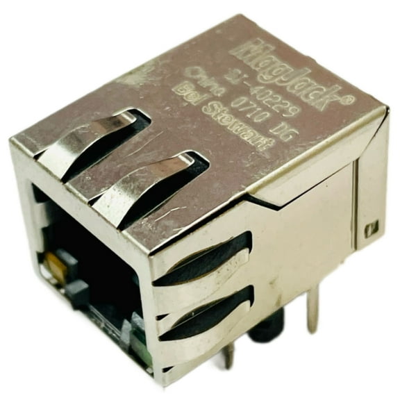 SI-40229 Connector Telephone/Telecom Integrated Magnetics F 8 POS 2.54mm Solder RA Thru-Hole 12 Terminal 1 Port