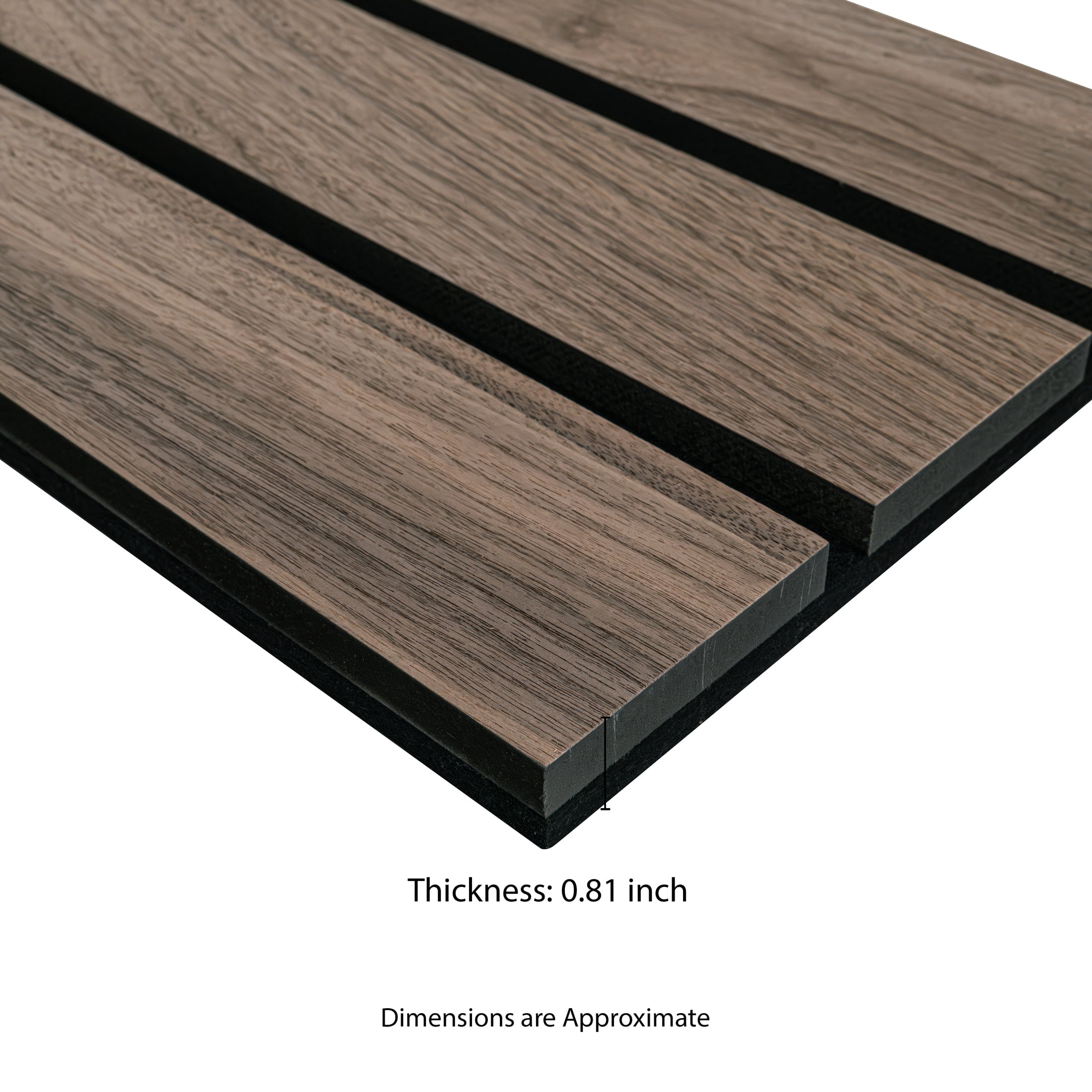 MSI 94.5 in. x 10.63 in. Tawny 3D Fluted Wood Slat Acoustic Sound Absorbing Wall Paneling (Set Of 4)