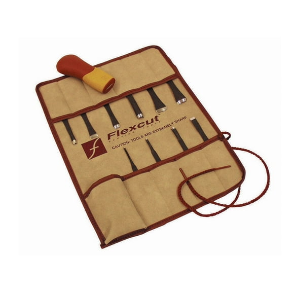 Flexcut - SK107 - Eleven Piece Craft Carver Set - Wood Carving Project Tool Kit -