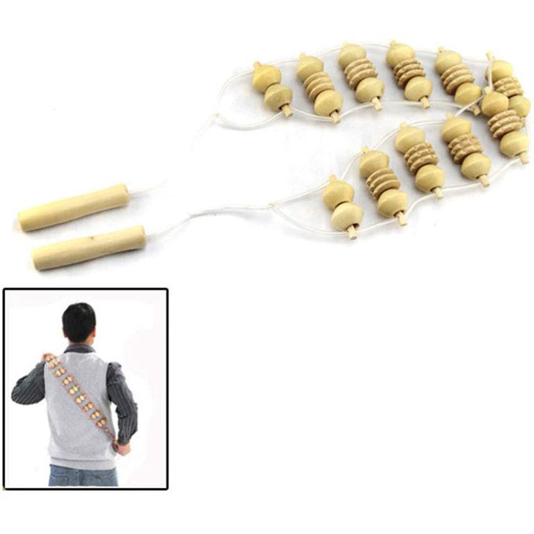 Wood Back Massage Roller RopeWood Therapy Cellulite Massage Tools for Body  Shaping Self Massage Tools For Neck Leg Back Pain Relief 20x3 Inch (Pack of  1)