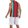 thumbnail image 2 of Naloa Mexican Serape Blanket Stripes Basketball Jersey Reversible Men's Mesh Athletic Sports Shirts Training Practice S-4XLMedium, 2 of 6