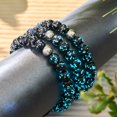 thumbnail image 5 of Pitch Black | Silver | Firefly Glass Macrame Bracelet, 5 of 5