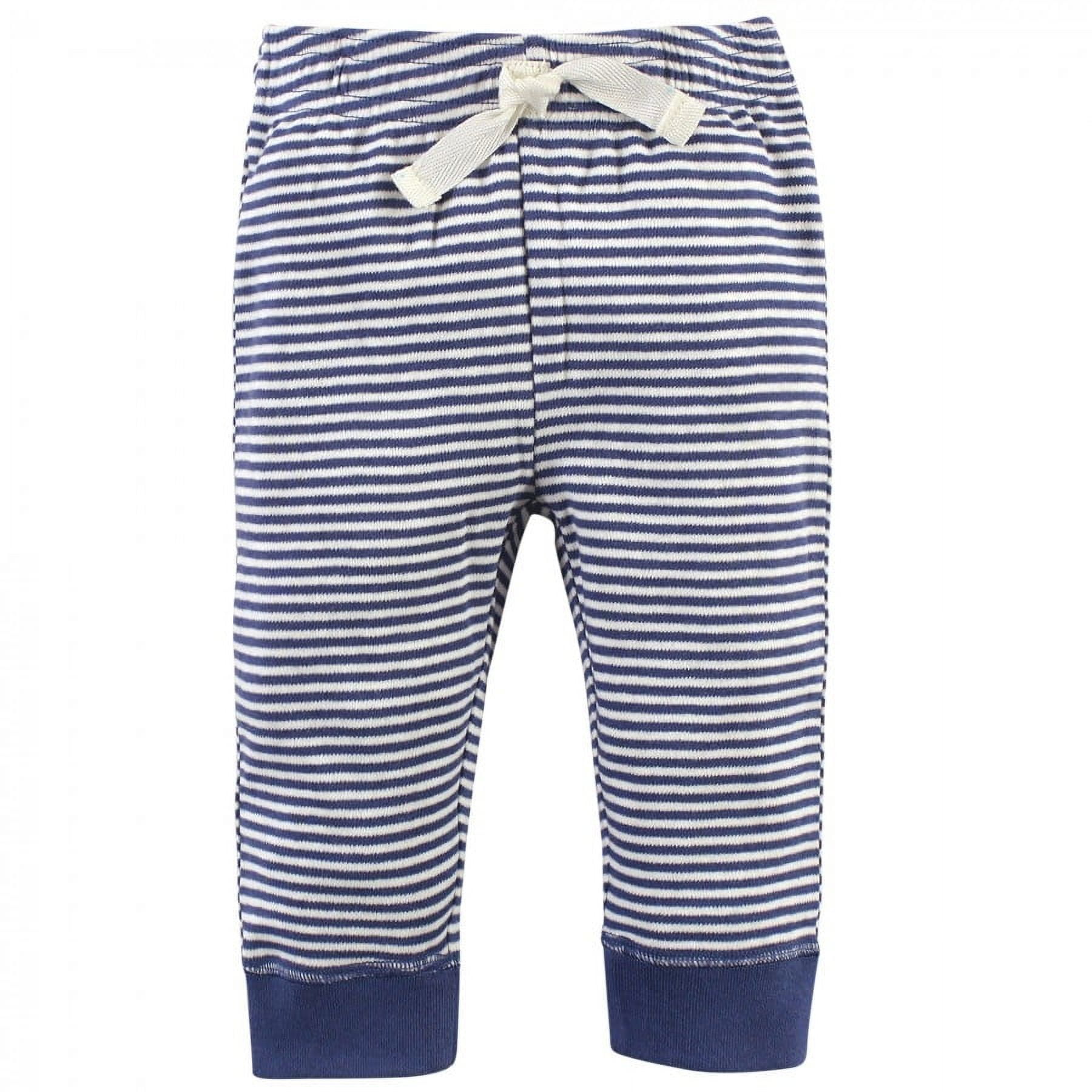 Touched by Nature Baby and Toddler Unisex Organic Cotton Hoodie, Bodysuit or Tee Top, and Pant, Stripe Elephant Toddler, 4 Toddler