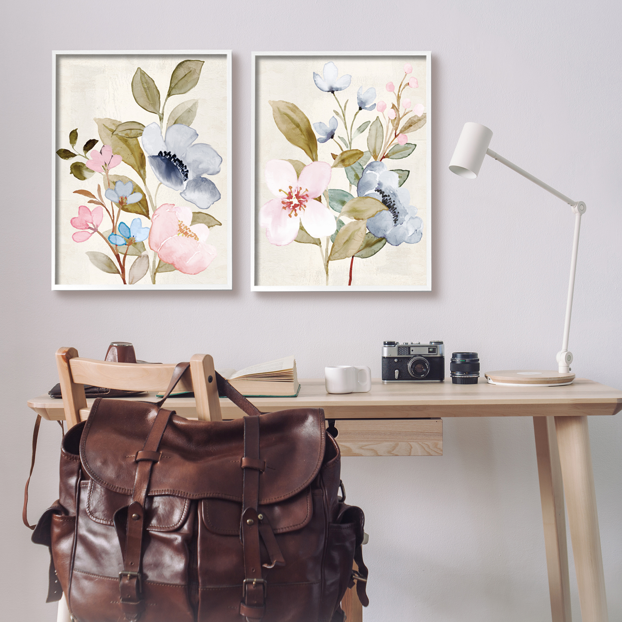 Stupell Industries Soft Pastel Florals Botanical & Floral Painting White Framed Art Print Wall Art, 24 x 30