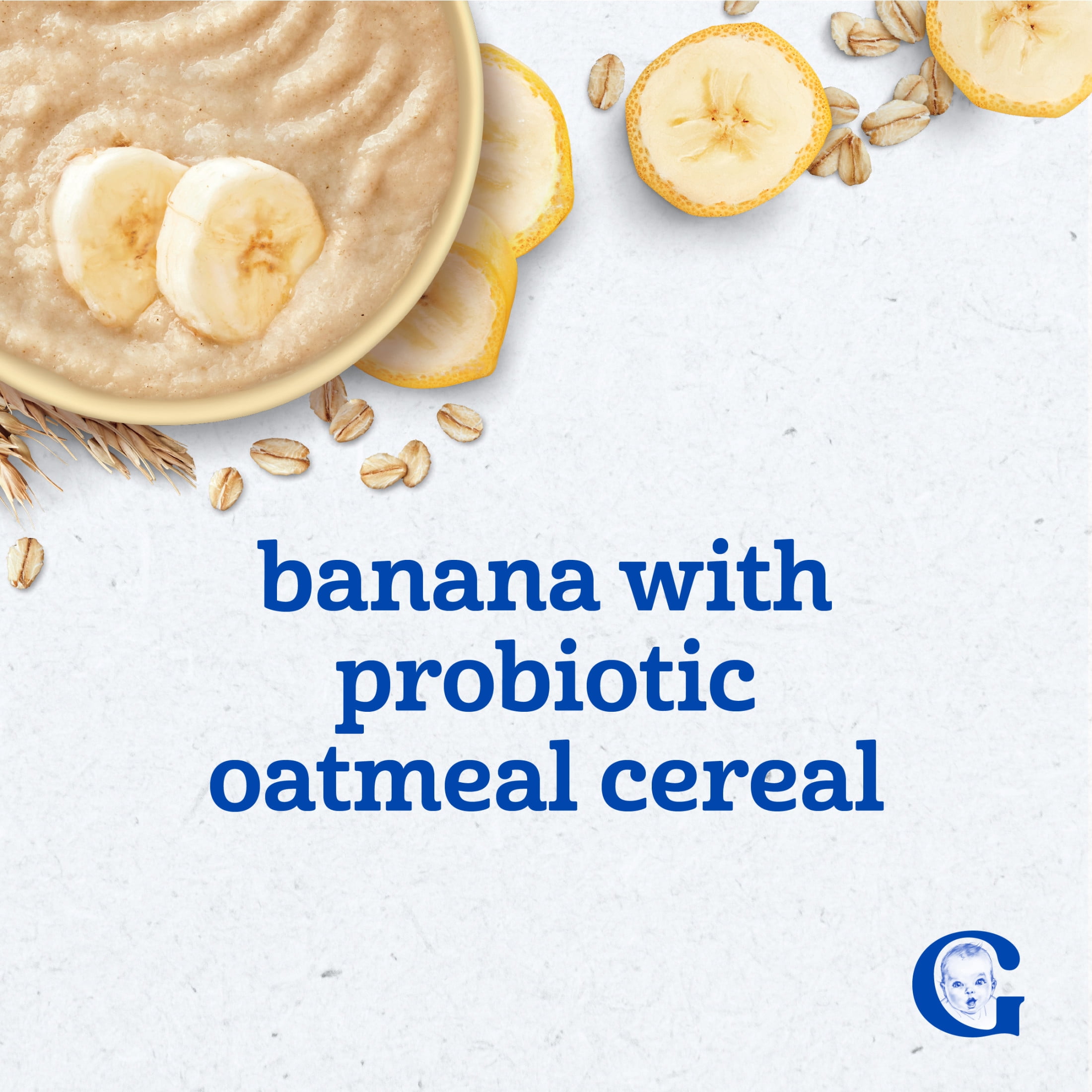 (5 pack) Gerber Toddler Food Cereal, Probiotic Oatmeal Cereal, Banana, 8 oz