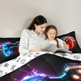 thumbnail image 5 of Feelyou Futuristic Gamepad Teen Bedding Comforter Set, Game Console Twin Comforter Sets, Modern Video Gaming Reversible Bedding Set, Microfiber Bedroom Decor, 2 Pieces, 5 of 8