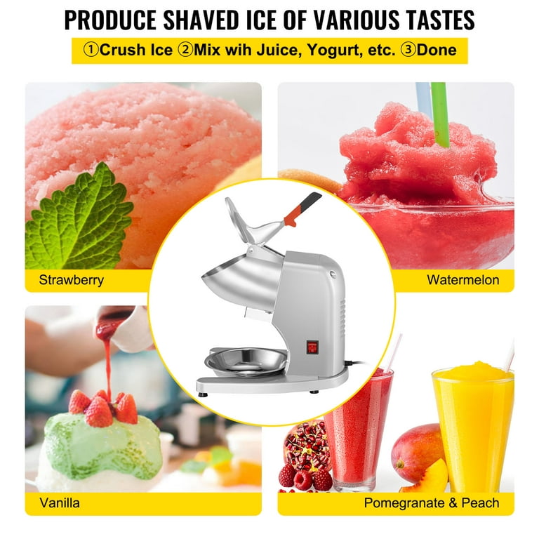 BENTISM Commercial Ice Crusher Snowball Machine Commercial Black Snow Cone  Machine