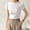 White, variant on Womens' Stretchy Ribbed High Neck Short Sleeve Gym Workout Slim Fitted Casual Full Length Top T-Shirt A L