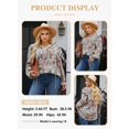 thumbnail image 3 of Blusa Eytino para mujer, talla grande, chifón, bohemio, floral, 2X, caqui, 3 of 6