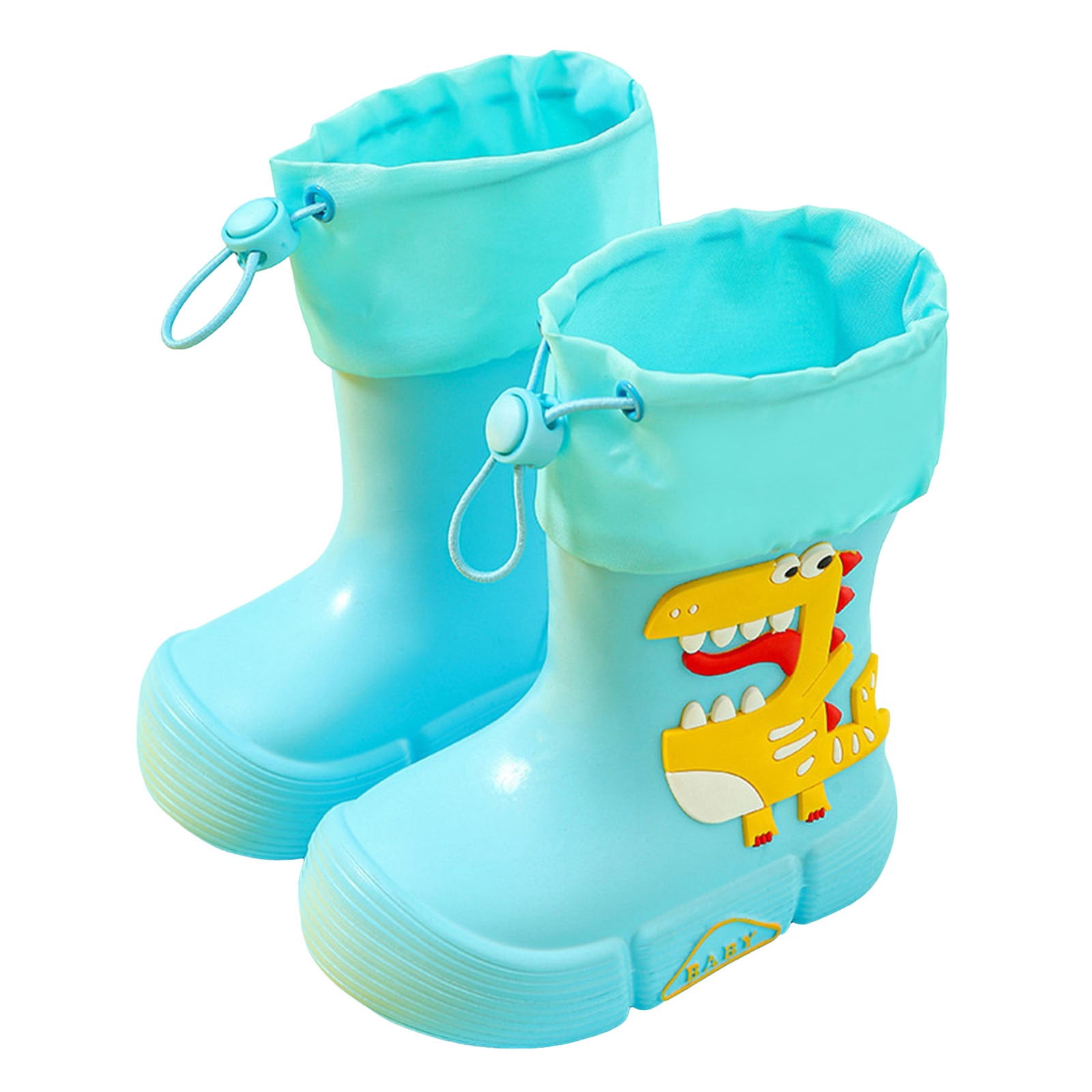 Povozer Toddler Kids Rain Boots Waterproof Rubber Boots for Boys and Girls(Blue,3.5-4 Years)