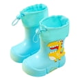 thumbnail image 5 of Povozer Toddler Kids Rain Boots Waterproof Rubber Boots for Boys and Girls(Blue,3.5-4 Years), 5 of 5