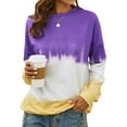thumbnail image 2 of Xuanfei Women Casual Long Sleeve Round Neck Colorblock Sweatshirts, 2 of 7
