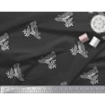 thumbnail image 3 of Soimoi Poly Georgette Fabric Leaves & Lotus Block Print Fabric by The Yard 52 Inch Wide, 3 of 3