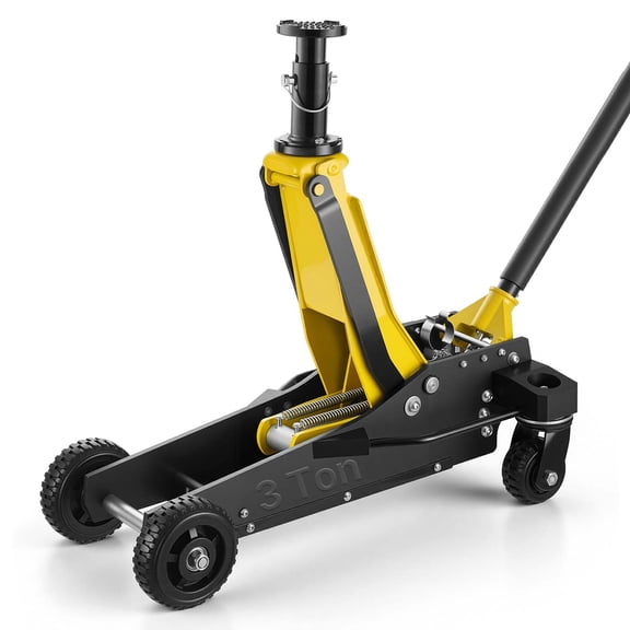 VEVOR Floor Jack, 3 Ton (6614 lbs) Capacity, Aluminum & Steel Racing Floor Jack with Dual Pistons Quick Lift Pump & Extension Post, Hydraulic Trolley Car Lift for SUV Pickup, Lifting Range 5.9"-29.3"