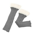 thumbnail image 3 of Harpily Women's Winter Color Blocked Knitted Sock Hairy Warm Leg Stacked Socks Christmas Warm Foot Grey One Size, 3 of 3