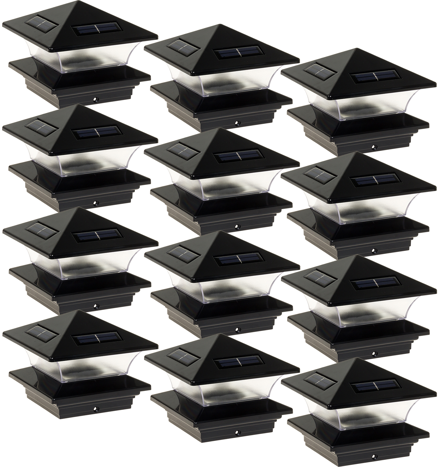GreenLighting 12 Pack Pinnacle Solar Powered LED Post Cap Light for 4x4