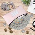 thumbnail image 3 of 11x6 Inch Money Bags with Zipper, 2Pcs PU Leather Cash Deposit Bank Pouch Envelopes Check Wallet for Coin Cosmetics Invioce Bill, Pink, 3 of 6