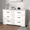 White - 6 Drawer, variant on Kicctian 5 Drawer Dresser for Bedroom, Farmhouse Chest of Drawer with Metal Handles, Modern Wooden Storage Cabinet for Living Room, Hallway, Entryway, Grey/Brown Contrast
