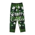 thumbnail image 4 of Disketp Happy Easter Print Women'S Comfy Pajama Pants Casual Drawstring Palazzo Lounge Wide Leg Pants, 4 of 9