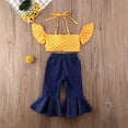 thumbnail image 3 of Gupgi Girl Summer Clothes Wave Point Off Shoulder Tube Tops+Denim Pants, 3 of 6