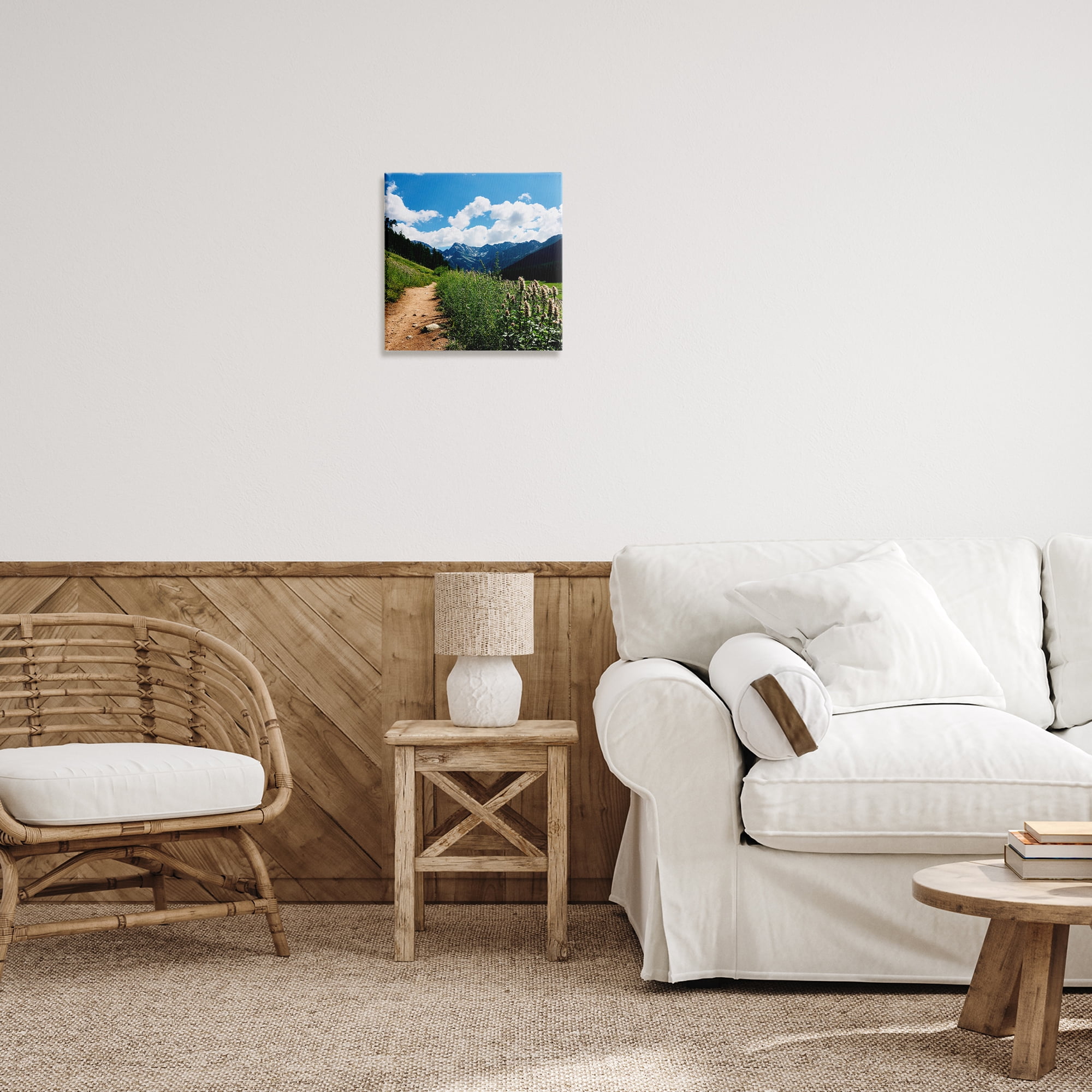 Stupell Industries Lovely Path with Clouds Landscape & Nature Photography Wrapped Canvas Art Print Wall Art, 17 x 17