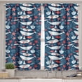 thumbnail image 2 of Ambesonne Narwhal Valance & Curtain, Fish Narwhal, 55"x24", Royal Blue Pale Blue, 2 of 6