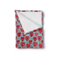thumbnail image 2 of Valentine's Day Soft Flannel Fleece Throw Blanket, Smiling Funny Cartoon Characters on Turquoise Backdrop, Cozy Plush for Indoor and Outdoor Use, 60" x 80", Grey Dark Coral, by Ambesonne, 2 of 5