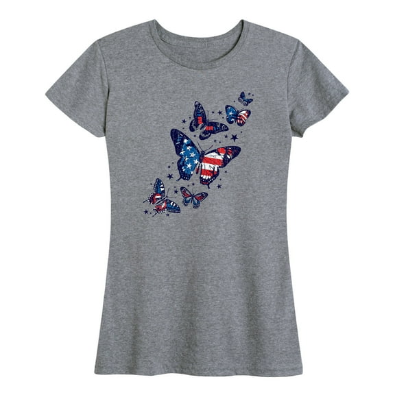 Instant Message - Patriotic Butterflies Memorial Day - Women's Short Sleeve Graphic T-Shirt