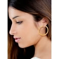 thumbnail image 3 of Jessica Simpson Women's Polished Hoop Earrings. Goldtone, 3 of 4