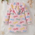 thumbnail image 6 of Atogsazn Toddler Girl Plush Fuzzy Robe Kids Printed Fleece Long Sleeve Hooded Bathrobe Winter Warm Clothes Purple 3-4 Years on Clearance, 6 of 6