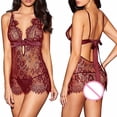 thumbnail image 4 of Falda de noche sexy Falda de fibra elástica con cuello en V Traje de vestir sexy y encantador, M, Rojo vino Kearding XX000129-10, 4 of 7