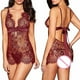 thumbnail image 4 of Falda de noche sexy Falda de fibra elástica con cuello en V Traje de vestir sexy y encantador, M, Rojo vino Monstrate XX000129-10, 4 of 7