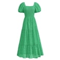 thumbnail image 1 of Vestido PRETTYGARDEN Verano 2025 con ojales, cuello cuadrado, manga abullonada, 1 of 9