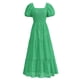 thumbnail image 1 of Vestido PRETTYGARDEN Verano 2025 con ojales, cuello cuadrado, manga abullonada, 1 of 9