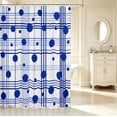 thumbnail image 2 of Manfei Vintage Grid Shower Curtain 72Wx78L,Kawaii Polka Dot Bath Curtain, 2 of 5