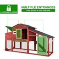 thumbnail image 7 of Gowoodhut Chicken Coop Large Outdoor Wooden Chicken Tractor with Wheels, Red, 7 of 7