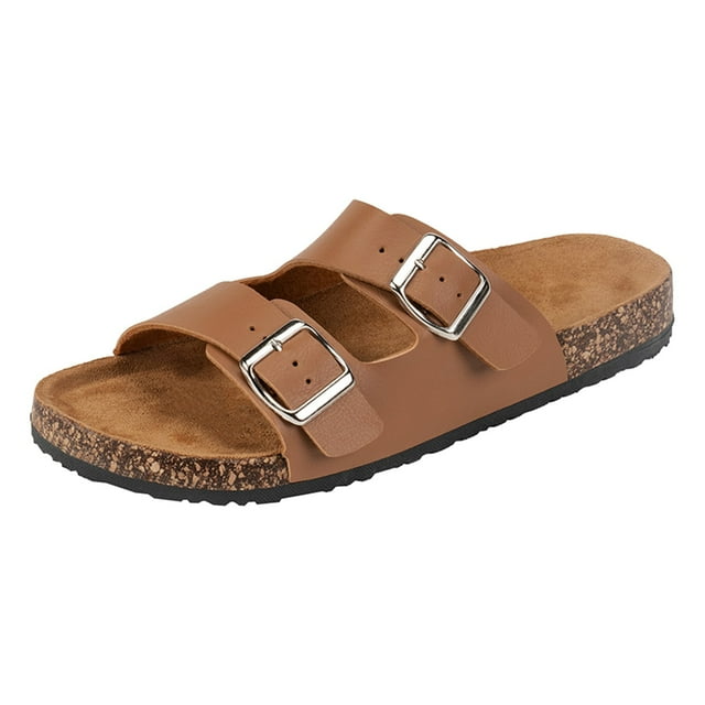 DAFEI Sandales à Plateforme en Cuir pour Femmes Chaussures Sandales Compensées Épaisses Sandales pour Femmes avec Semelle Intérieure en Mousse à Mémoire et Semelle Intérieure en Liège