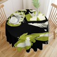 thumbnail image 4 of Lily Munster Round Tablecloth Washable Reusable Round Tablecloth Table Cover for Dinner Kitchen Party Picnic 36x36in, 4 of 8