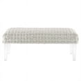thumbnail image 4 of Modway Prologue Modern Woven Performance Velvet Ottoman in White, 4 of 8